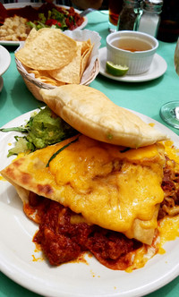 Stuffed sopaipillas are a delectable specialty at the Rancho de Chimayo near Taos, New Mexico. Photo courtesy of Jim Farber.
