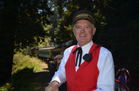 Conductor Glen Ford takes visitors through the meadows and trees of coastal Mendocino County aboard the Historic Skunk Train. Photo courtesy of Donna Barnett.