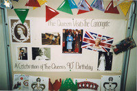 Queen Elizabeth II and her family have worshipped at the Canongate Kirk in Edinburgh, Scotland, and photos of her July 2016 visit are on display in the narthex. Photo courtesy of Sharon Whitley Larsen.