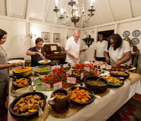  The Wednesday evening pig roast at the Hermitage is a much-loved tradition on the Caribbean island of Nevis. Photo courtesy of Victor Block. 