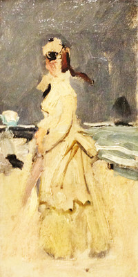  "Camille on the Beach, 1870," currently on exhibit at the Legion of Honor in San Francisco, features Claude Monet's wife, who was his model for several years. Photo courtesy of Patricia Arrigoni. 