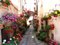  The narrow streets of Spoleto in Umbria, Italy, are home each year to a cultural festival. Photo courtesy of Lukeluke68/Dreamstime.com. 