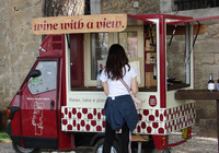 Visitors to Castelo di Sao Jorge in Lisbon, Portugal, can enjoy a glass of wine while they look out over the scenery. Photo courtesy of Sandra Scott.