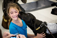  The Wag Brigade welcomes a passenger at the San Francisco International Airport. Photo courtesy of San Francisco International Airport. 