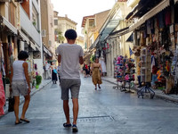 Lined with shops and cafes, Adrianou Street in the Plaka district of Athens, Greece, has been in continuous use since antiquity. Photo courtesy of Athena Lucero.