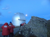  Members of the Earth and Sky Tour group approach the University of Canterbury observatory on Mount John in Lake Tekapo on the North Island of New Zealand. Photo courtesy of Bill Neely. 
