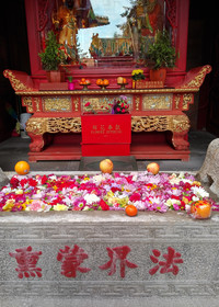 . A Chinese New Year tradition is to make offerings at the International Buddhist Temple in Richmond, British Columbia, Canada. Photo courtesy of Athena Lucero.