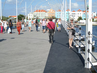 The Punda and Otrabanda neighborhoods of Willemstad, Curacao, are linked by the Queen Emma Bridge. Photo courtesy of Victor Block.