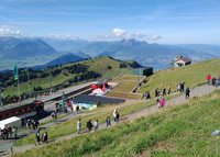  Vintage cogwheel trains transport visitors to Rigi Kulm at the top of Switzerland's Mount Rigi. Photo courtesy of Athena Lucero. 