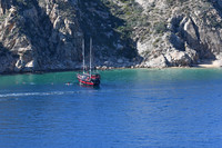  A sailing ship plies the waters of Cabo San Lucas, Mexico. Photo courtesy of Donna Barnett. 