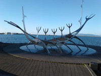  The "Sun Voyager" sculpture of a Viking ship by Jon Gunnar Arnasonand is just one of many pieces of art to see in Reykjavik, Iceland. Photo courtesy of Jacque Lynn Foltyn. 