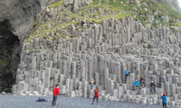  The basalt columns at Iceland's Reynisfjara Beach were formed by hot volcanic lava reaching the cold oceanic water. Photo courtesy of Jacque Lynn Foltyn. 