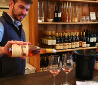 A host pours samples at the Easton winery along California's Shenandoah Valley Wine Trail. Photo courtesy of Jim Farber.