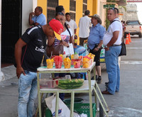  One of the most refreshing snacks in Cartagena, Colombia, is mangos and watermelon served on the street in takeaway cups. Photo courtesy of Barbara Selwitz. 
