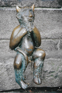 A 1999 sculpture of the devil by local sculptor Rolf Goerler is outside St. Mary's Church in Lubeck, Germany. Photo courtesy of Sharon Whitley Larsen.