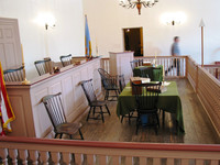  The courtroom at the Old Courthouse in New Castle, Delaware, has been the site of historic trials. Photo courtesy of Victor Block. 