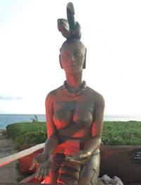 The goddess Ixchel greets the dawn on the southern tip of Isla Mujeres, Mexico. Photo courtesy of Lesley Sauls.