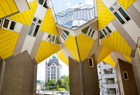 Architect Piet Blom transformed city living with the Cube Houses In Rotterdam, Netherlands. Photo courtesy of Iris van den Broek.
