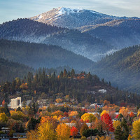  Mount Ashland towers above scenic Ashland, Oregon. Photo courtesy of Ashland Travel Guide. 