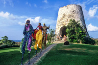  Jumbie dancers entertain at a sugar mill on the grounds of St. Croix's Buccaneer resort. Photo courtesy of Steve Simonsen. 