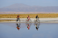  Bicyclists ride in Chile's Atacama Desert. Photo courtesy of Explora Atacama. 