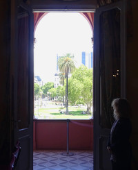 From Casa Rosada, the seat of the Argentine national government in Buenos Aires, it is possible to look out over Plaza de Mayo, just like the president does. Photo courtesy of Philip Courter.