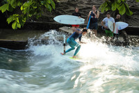 The English Garden Park in Munich, Germany, is home to the fast-moving Eisbach River, where surfers test their skills. Photo courtesy of Halina Kubalski