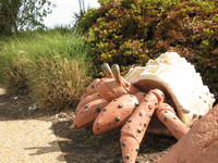 A sculpture of a hermit crab greets visitors to the Virginia Beach boardwalk area. . Photo courtesy of Candyce H. Stapen.