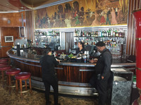A bar on the Queen Mary in Long Beach, California, recalls the ship's rich art deco heyday. Photo courtesy of Kitty Morse.