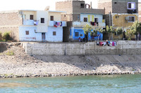 Laundry washed along the Nile River in Egypt is often hung over walls to dry. Photo courtesy of Phil Allen.