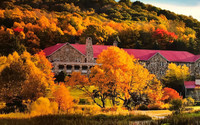The area around Mountain Lake Lodge in Pembroke, Virginia, is alive with color in the autumn. Photo courtesy of Mountain Lake Lodge.
