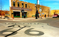 A corner in Winslow, Arizona, became famous when it was mentioned by the Eagles in "Take It Easy." Photo courtesy of Jim Farber.