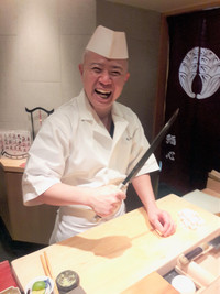  Chef Tsutomu Oba delights with his creative sushi delicacies at Sushi Kokoro in Tokyo, Japan. Photo courtesy of Philip Courter. 