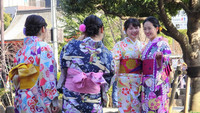  Japanese women sometimes rent outfits for Lunar New Year's celebrations in Tokyo. Photo courtesy of Philip Courter. 