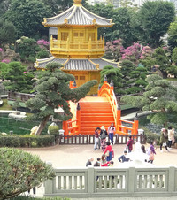 The Pagoda at Nan Lian Park provides an oasis in busy Hong Kong. Photo courtesy of Philip Courter. 