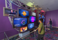  Visitors to the National Comedy Center in Jamestown, New York, determine their comedy preferences. Photo courtesy of the National Comedy Center. 