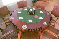 The poker table at Harry S Truman's Little White House in Key West, Florida, is set up as if a game is about to being. Photo courtesy of Victor Block.