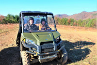  The author and her husband take a rough ride in an all-terrain vehicle at Primland, a resort in Meadows of Dan, Virginia. Photo courtesy of Primland. 