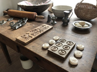  Kitchen implements in the Deutschheim Historic District in Hemann, Missouri, show how the town's forebears made pastries. Photo courtesy of Katy.Holmer, Missouri Department of Natural Resources. 