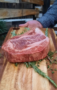  The menu at E.A.T. in Temecula, California, includes a signature 32-ounce Wagyu beef tomahawk steak. Photo courtesy of Jim Farber. 