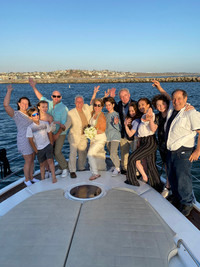  The author and her husband celebrate renewing their wedding vows aboard the yacht Princessa along the Los Angeles coast. Photo courtesy of Margot Black. 