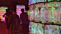 Artist Bruce Monro's 'Light Towers' accompany his 'Field of Light at Sensorio' in Paso Robles, California. Photo courtesy of Jim Farber.