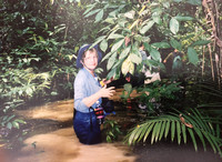 Bonnie Neely wades through flood water near the Tambopata Research Center in Peru. Photo courtesy of Bill Neely. 