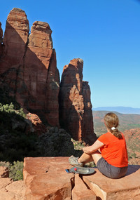The climb to the top of Cathedral Rock in Sedona, Arizona, is challenging, but the view is worth it. </p>
<p>Photo courtesy of Doug Hansen.