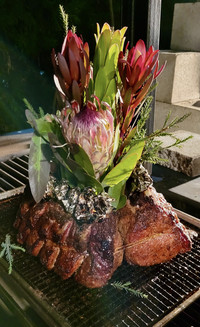  A lavishly decorated crown pork roast is the centerpiece of the "Hemings and Hercules" dinner at Post and Beam in Los Angeles, California. Photo courtesy of Jim Farber. 