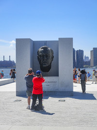 A bust of President Franklin D. Roosevelt is the centerpiece of Four Freedoms Park on Roosevelt Island in New York City. Photo courtesy of Linda Harms/Dreamstime.com.