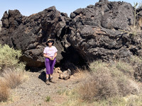  Bonnie Neely explores lava formations at the Valley of Fires Recreation Area near Carrizozo, New Mexico. Photo courtesy of Bill Neely. 
