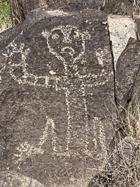  A human-looking petroglyph can be found at the Three Rivers Petroglyph Site in Tularosa, New Mexico. Photo courtesy of Bill Neely. 