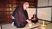 A tea master in a teahouse along Japan's Nakasendo Way performs a tea ceremony. Photo courtesy of Victor Block.