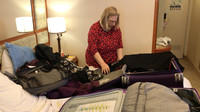  The author's supply of medicines and useful items came in handy when she and her husband were quarantined at a Texas Air Force base. Photo courtesy of Philip Courter. 